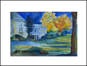 Colonial Mansions Original Watercolor